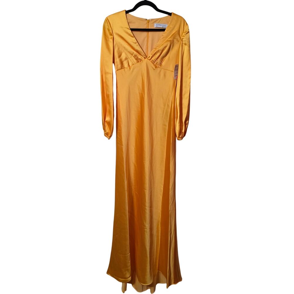 Mac‎ Duggal Charmeuse Empire Waist Blouson Sleeve Gown Beauty and Beast Belle 4 - Picture 4 of 8